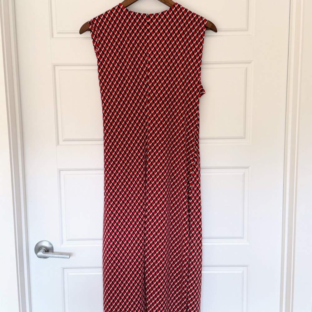 NWT Banana Republic Factory Sleeveless Work Dress - Red/Black Geometric - Size M - Picture 2 of 9